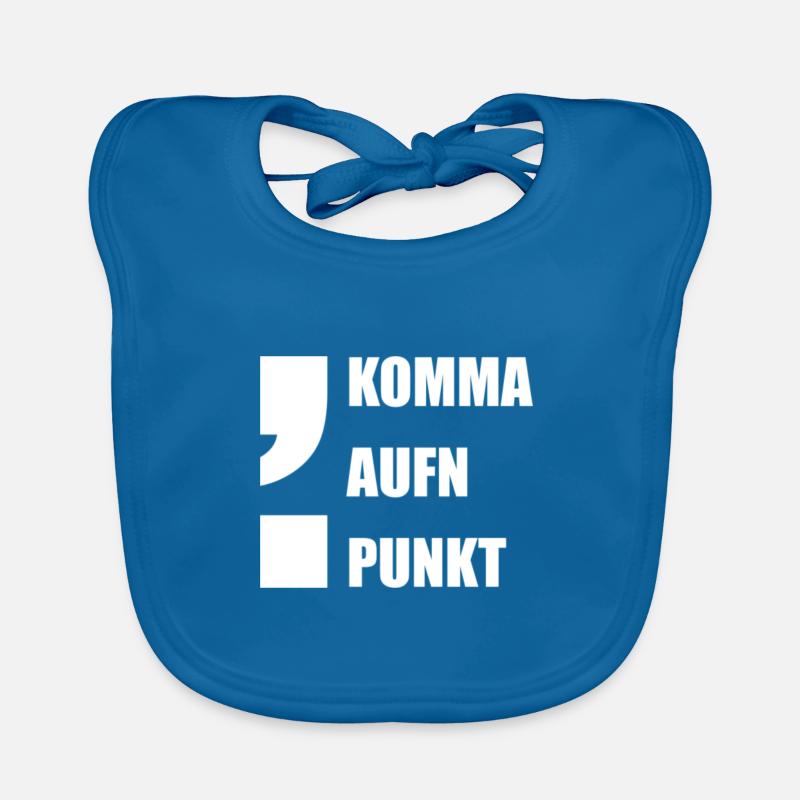 KOMMA AUFN POINT / Funny gift slogan idea Organic Baby Bibs