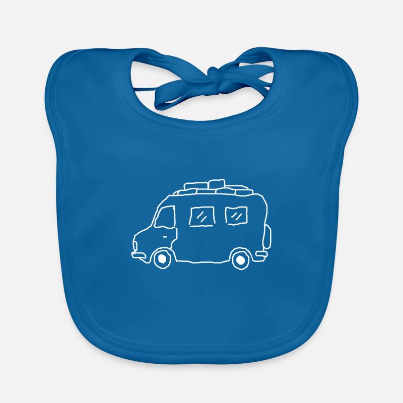 les globe-trotters de camping-car - Bavoir bio Bébé - bleu paon