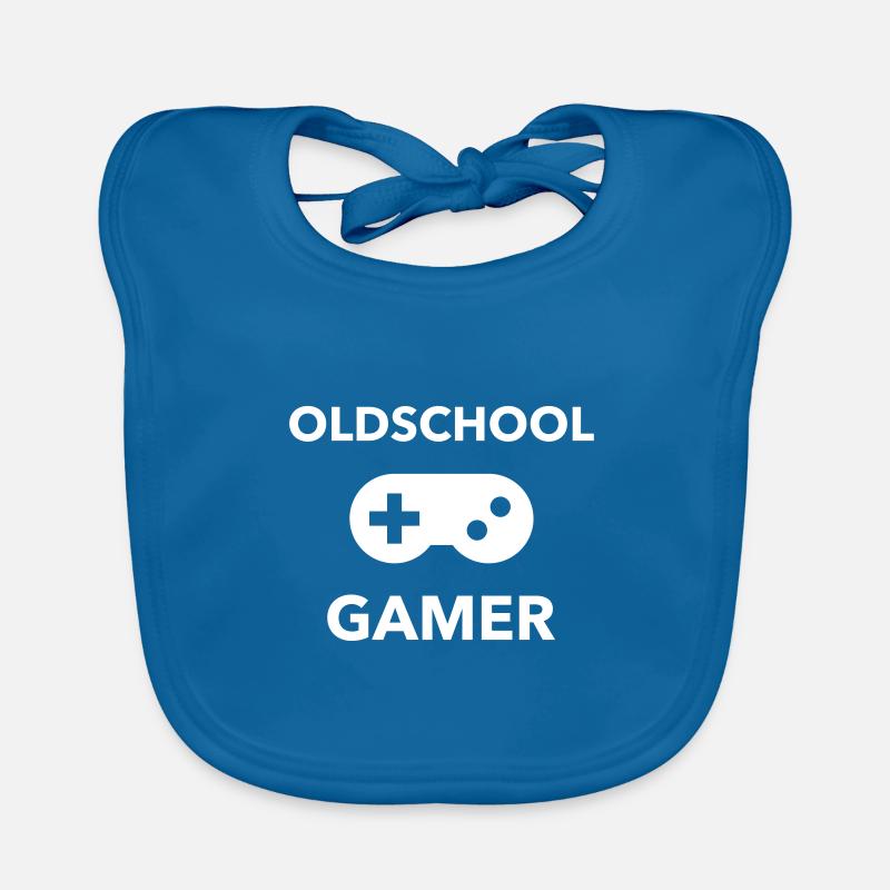 gaming console controller gamer oldschool Organic Baby Bibs