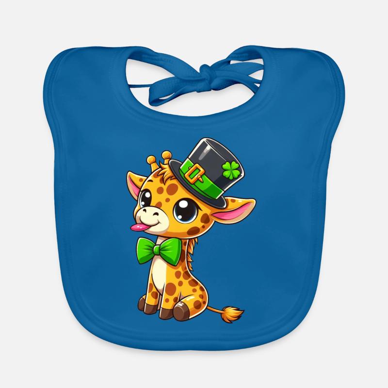 Girafe de la Saint-Patrick : Design Kawaii mignon Bavoir bio Bébé