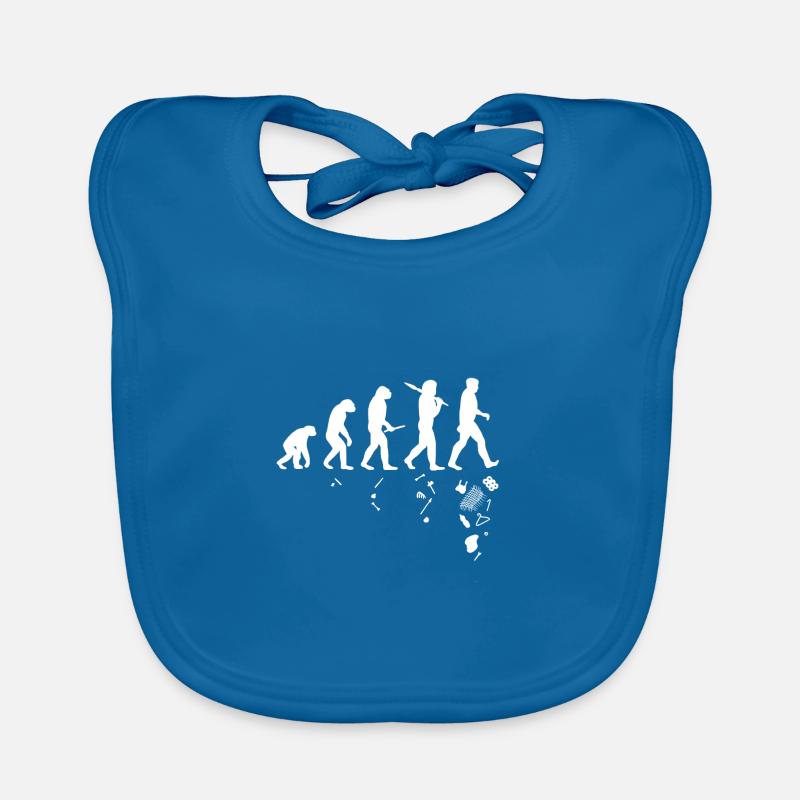 Human and evolution - Organic Baby Bibs - peacock-blue