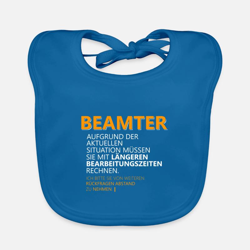 Beamten Geschenk - Baby Bio-Lätzchen - Pfauenblau