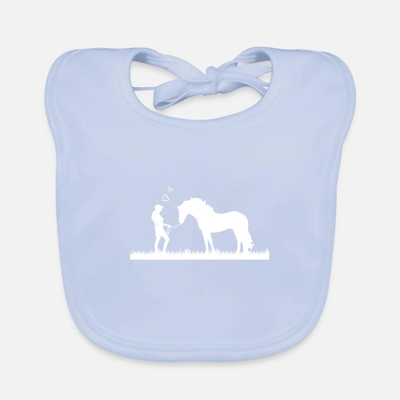 femme avec cheval Bavoir bio Bébé