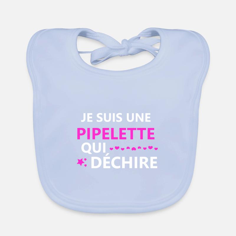 Je suis une pipelette Bavoir bio Bébé