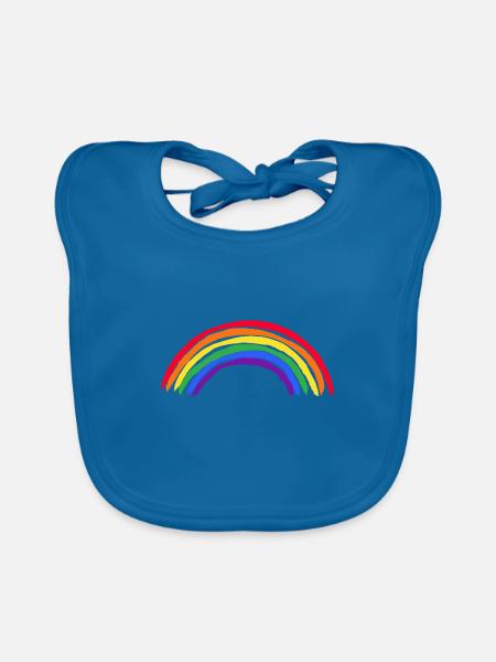 LGBT Amis Pride Droits Sentence Cadeau - Bavoir bio Bébé - bleu paon - Devant
