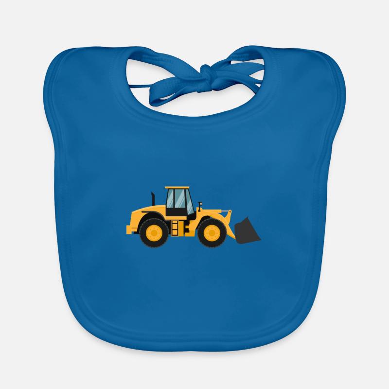 Loading Machine Silhouette Gift Wheel Loader Driver Organic Baby Bibs