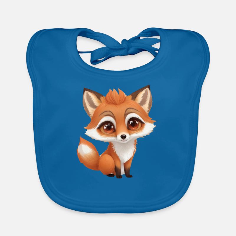 Cute sitting fox Organic Baby Bibs