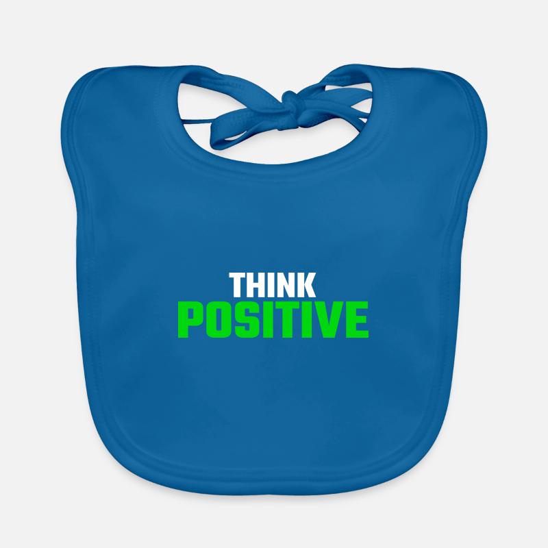 Penser positivement - Bavoir bio Bébé - bleu paon