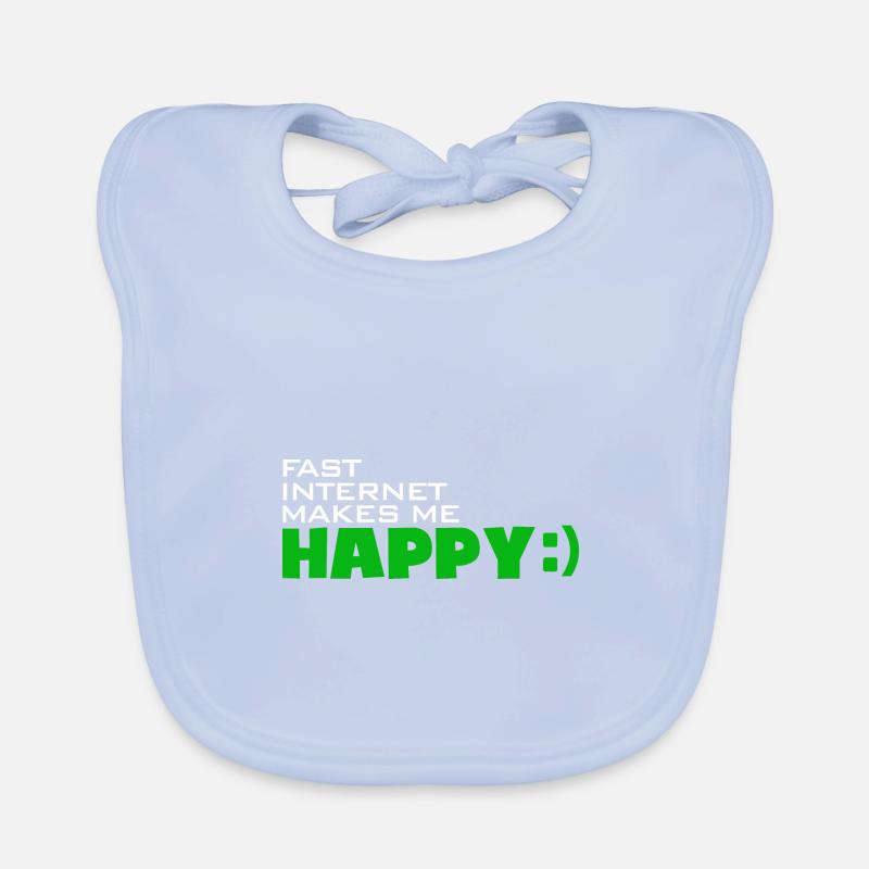Fast Internet makes me happy - Quickly happy Organic Baby Bibs