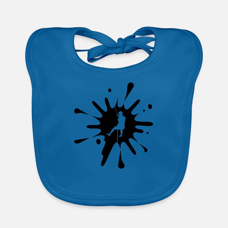 cs Canyoning Splash - Organic Baby Bibs - peacock-blue