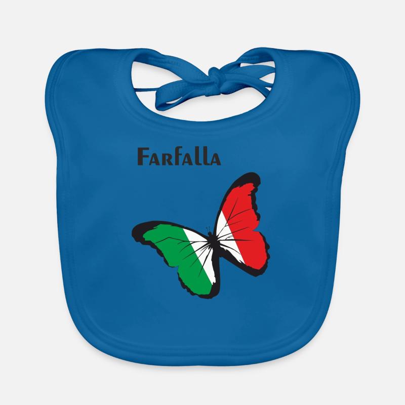 Papillon Farfalla Italie parfait pour l'été - Bavoir bio Bébé - bleu paon