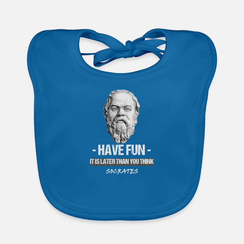 Famous Quote from Socrates Greek Philosopher Organic Baby Bibs