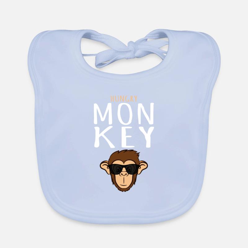 Monkey T Shirt - Monkey Head With Sunglass Monkey Baby Bio-Lätzchen