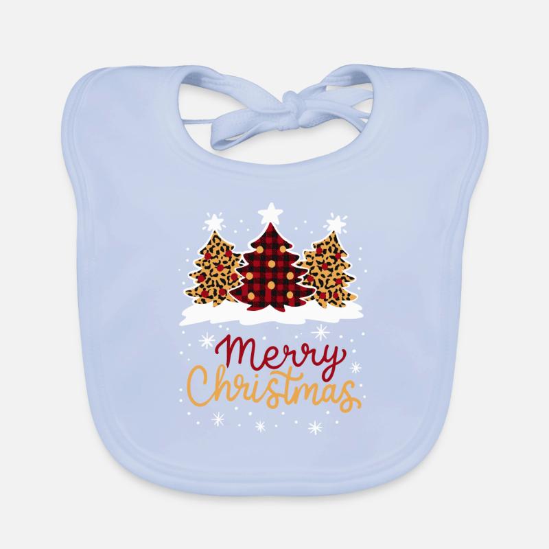 Frohe Weihnachten Plaid Leopard Tree Weihnachtsgeschenk Baby Bio-Lätzchen