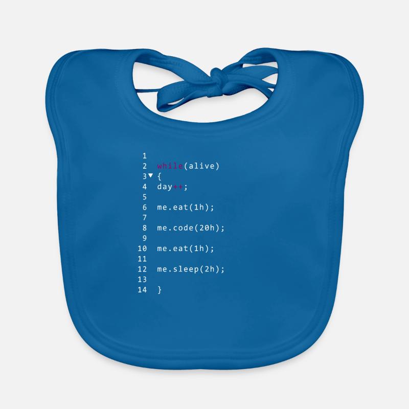 Code vivant - Bavoir bio Bébé - bleu paon