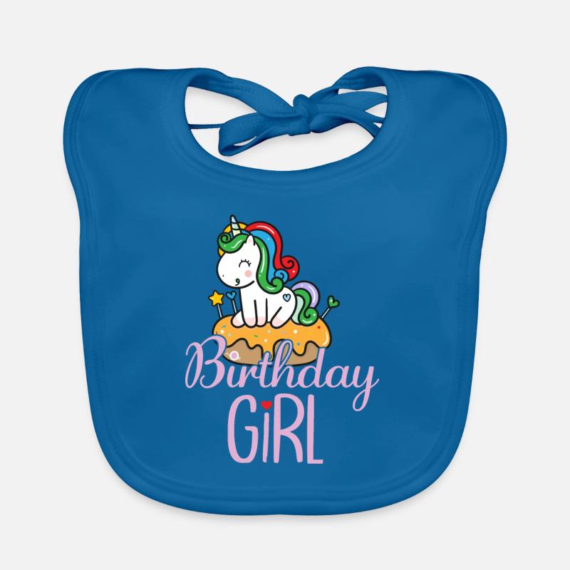 Geburtstag Mädchen Einhorn Baby Bio-Lätzchen