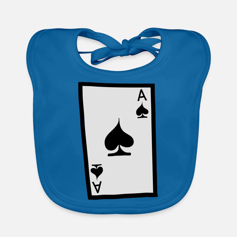 Ass (Pik) - Baby Bio-Lätzchen - Pfauenblau