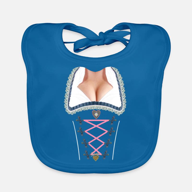 dirndlall - Baby Bio-Lätzchen - Pfauenblau