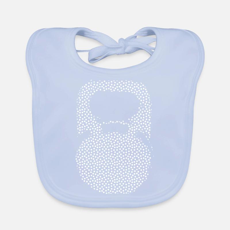 Kettlebell Dots white Organic Baby Bibs