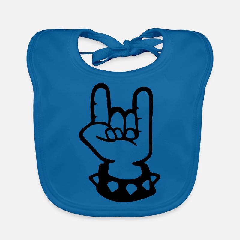 signe cornu metal fork rock hand sign devil hard Bavoir bio Bébé