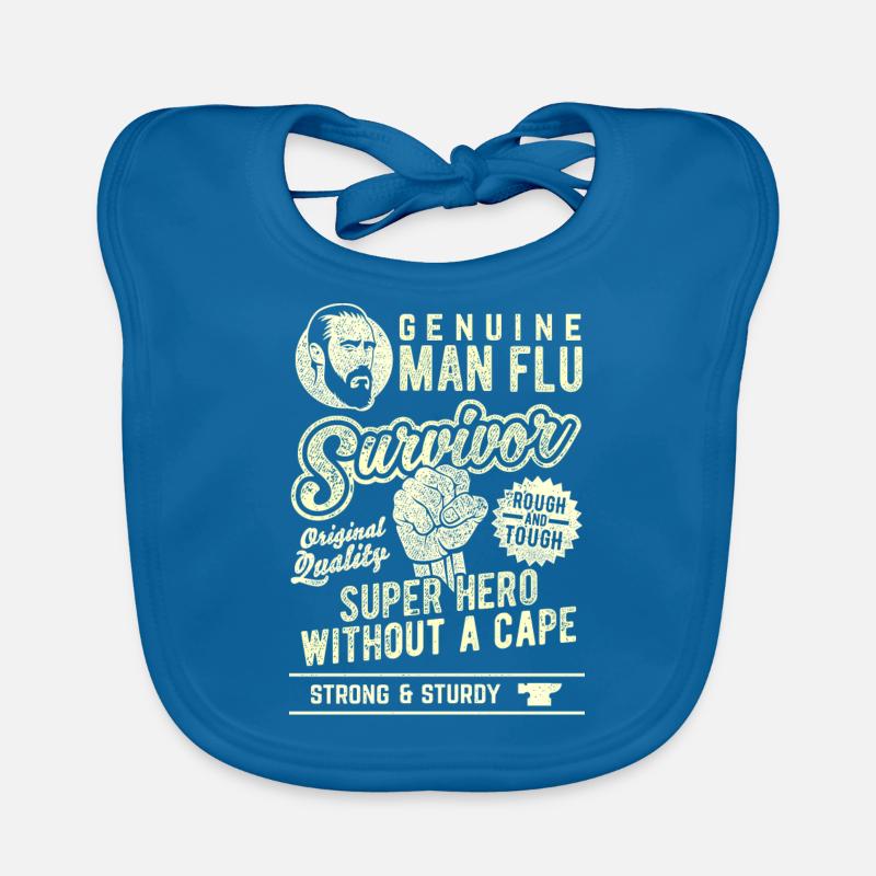 Déclaration de super-héros de Man Flu Survivor Bavoir bio Bébé