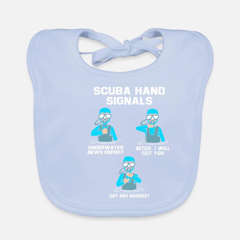 Diver Hand sign Scuba Diving Organic Baby Bibs