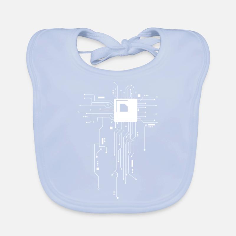 Technologie CPU Nerd Computer Chip Informaticien Bavoir bio Bébé