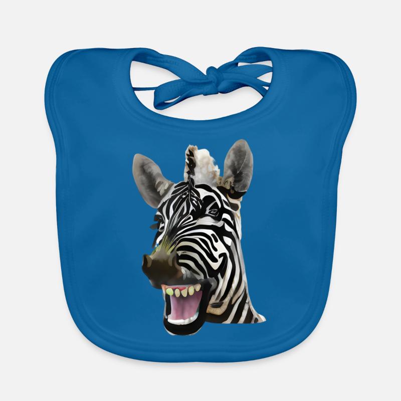 Breit grinsendes Zebra Baby Bio-Lätzchen