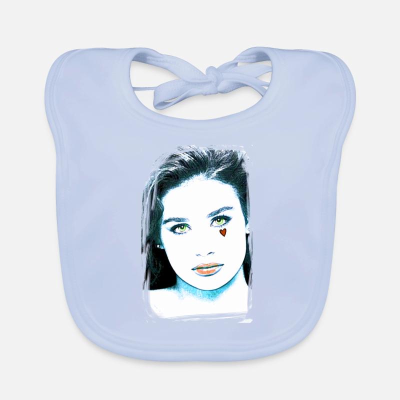 Woman, Green Eyes,Demi Moore, Heart, Face Organic Baby Bibs