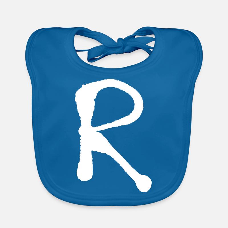 R - Iinitale / Letter - Sprayed Organic Baby Bibs