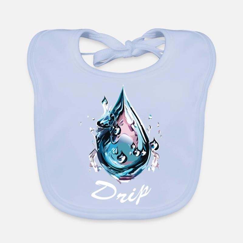 Chrom Wassertropfen Baby Bio-Lätzchen
