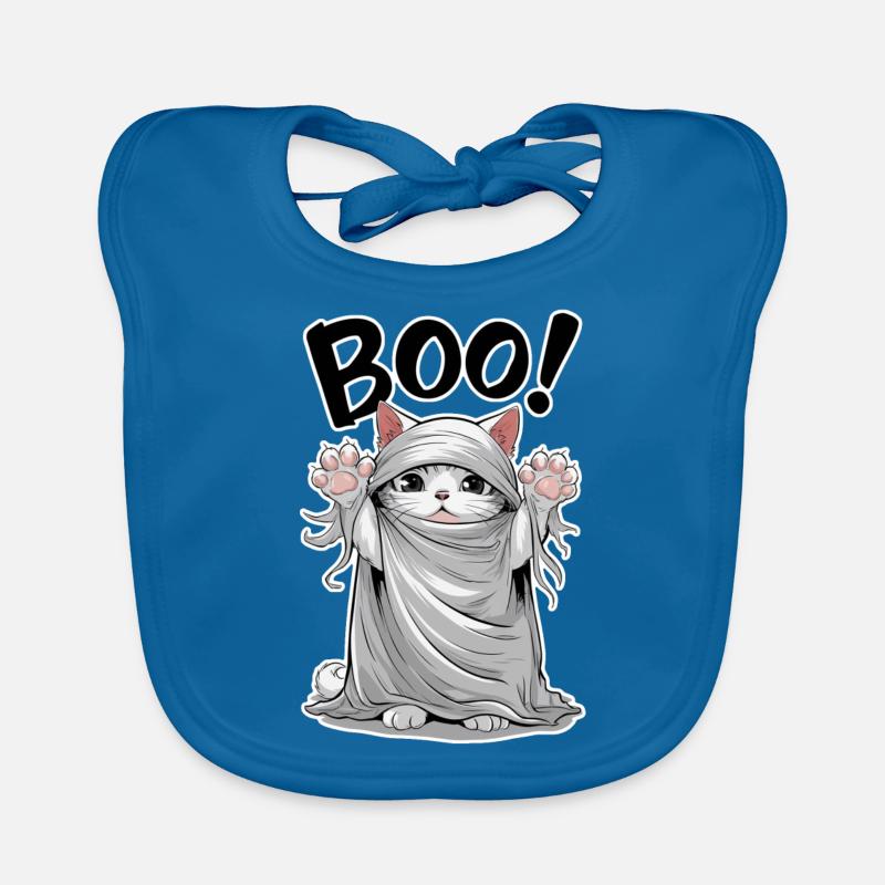 chat fantome - halloween chaton mignon Bavoir bio Bébé