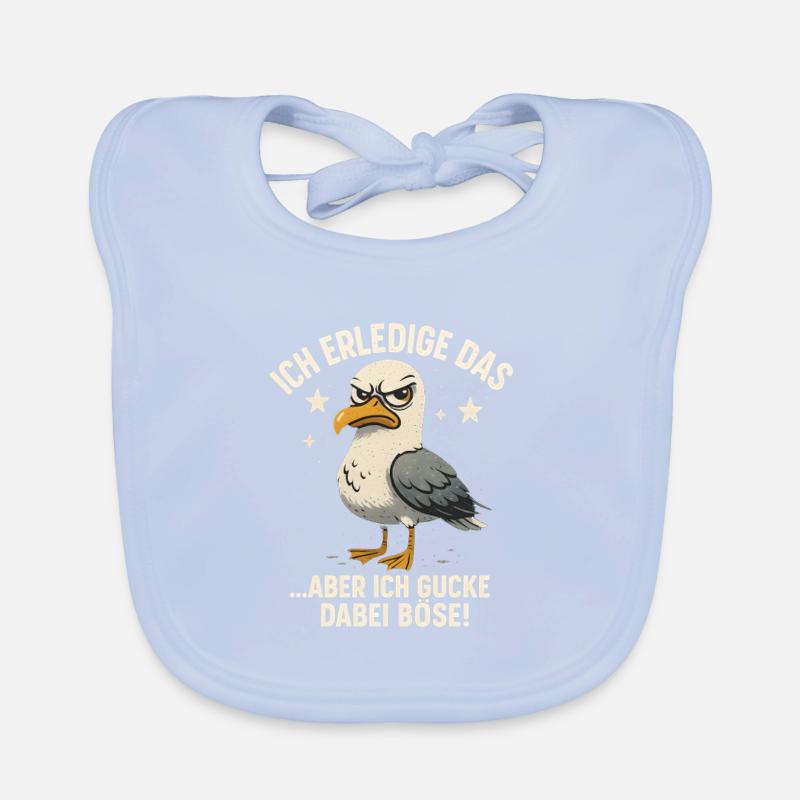 Funny Saying Work Office Job Seagull Organic Baby Bibs