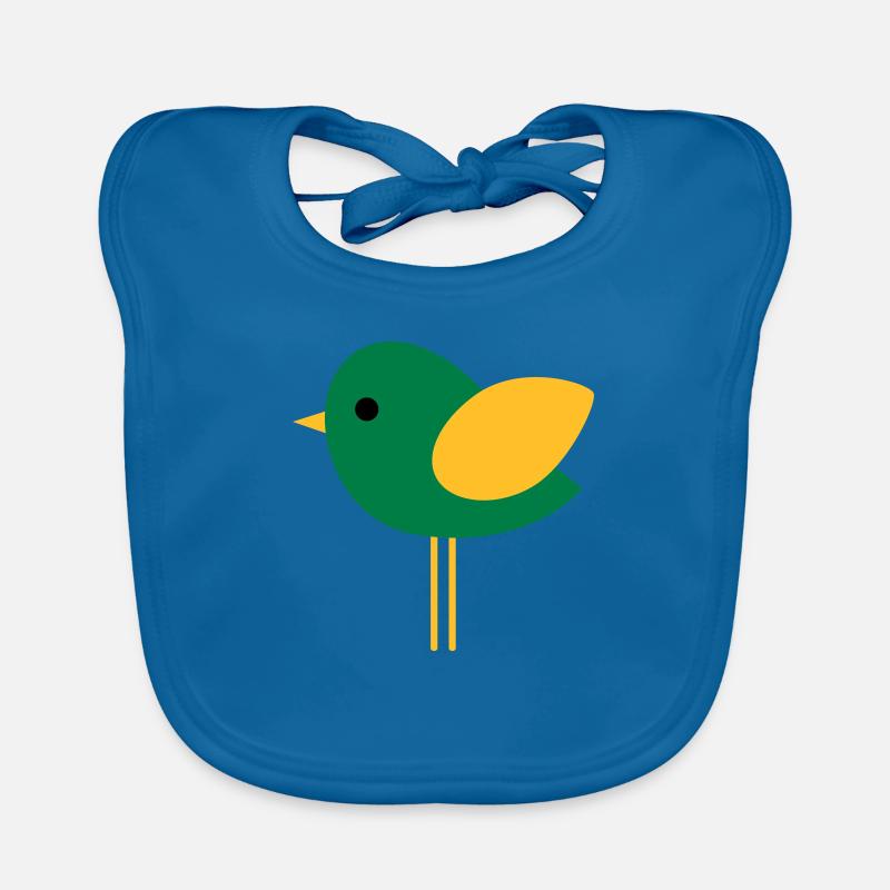 Vogel - Baby Bio-Lätzchen - Pfauenblau