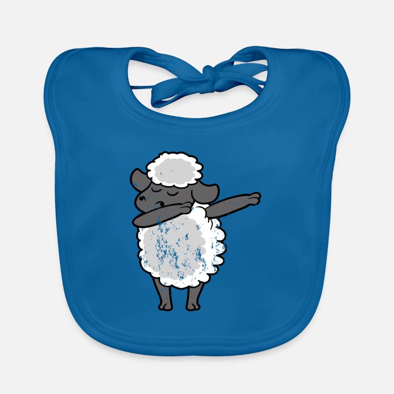 Retro Vintage Grunge Style Dabbing Dab Sheep Lamb Organic Baby Bibs