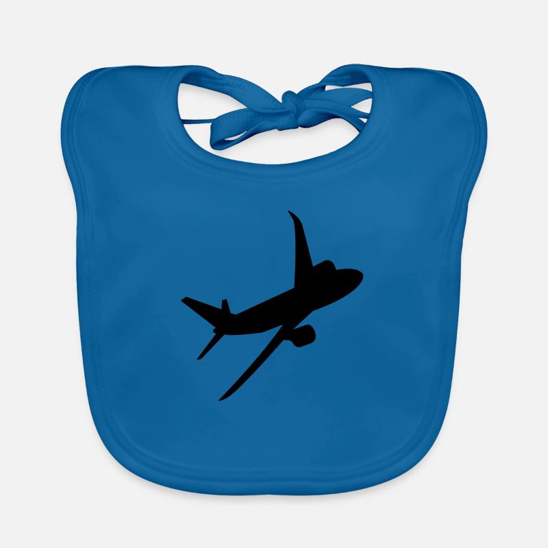 flugzeug - Baby Bio-Lätzchen - Pfauenblau