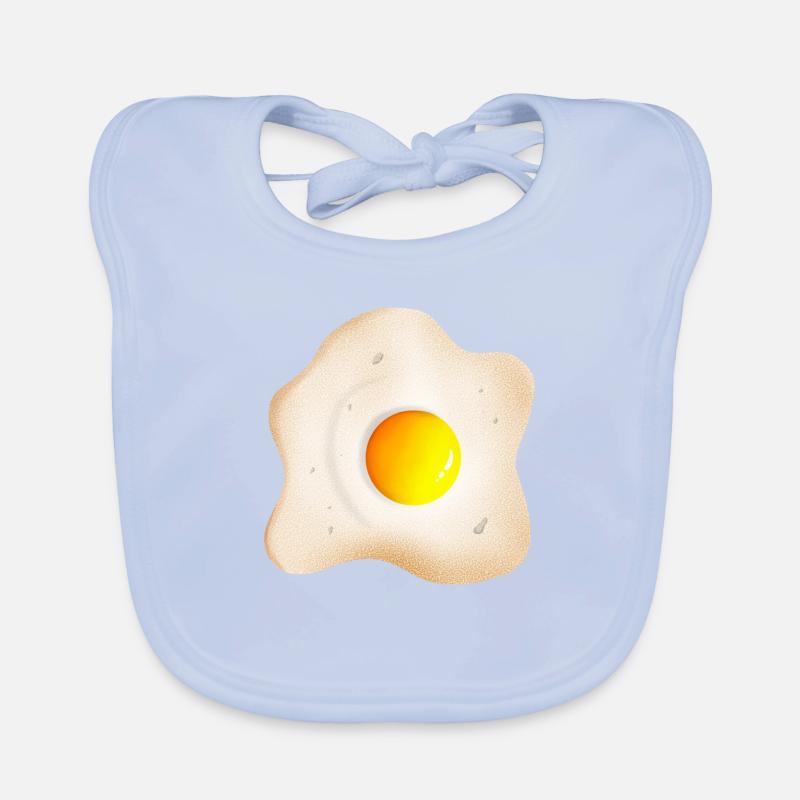 Fried fried egg with egg yolk and egg whites Organic Baby Bibs