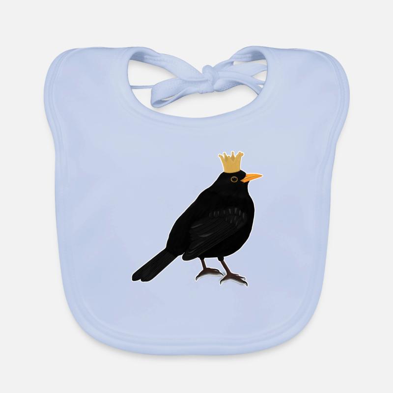 Amsel Krone Singvogel Süßer heimischer Vogel Baby Bio-Lätzchen
