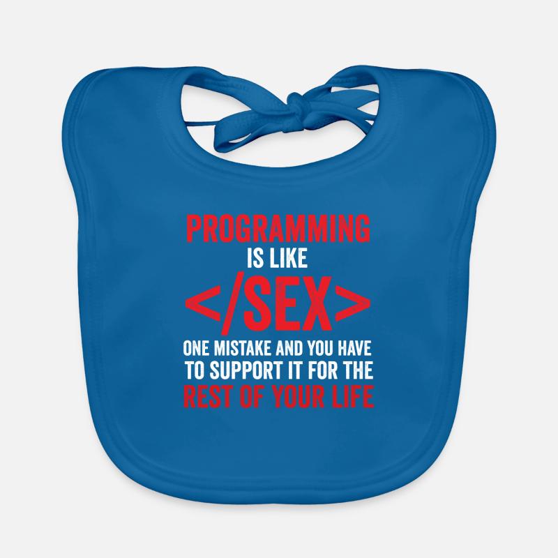 Debugging Programmierer Informatik Computer Nerd - Baby Bio-Lätzchen - Pfauenblau