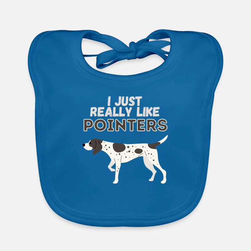 J’aime vraiment Pointers Dog Gift - Bavoir bio Bébé - bleu paon