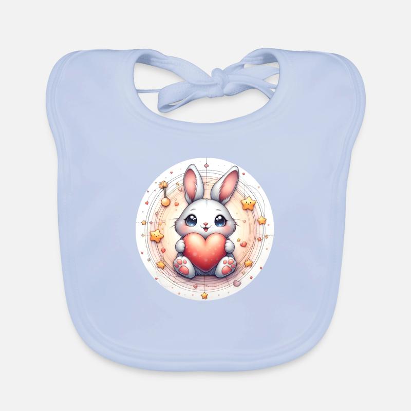 Rabbit with heart Organic Baby Bibs