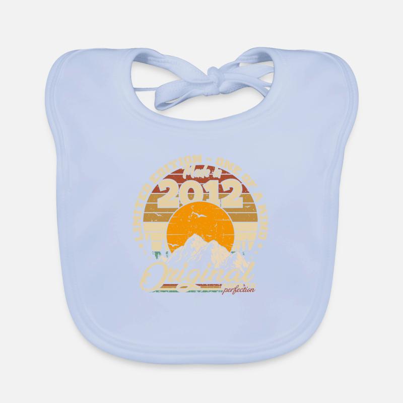 Made in 2012 Retro 2012 Birthday Gift Organic Baby Bibs