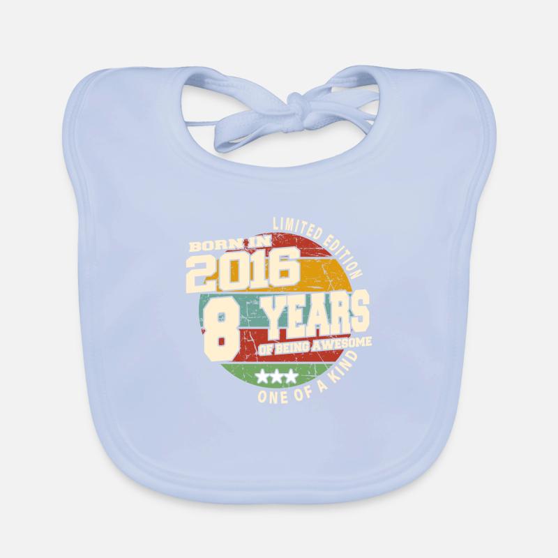 2016 Vintage Retro Classic 8 Years Organic Baby Bibs