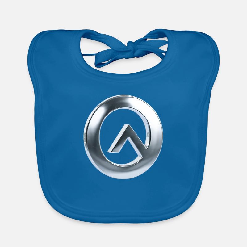 Chrome métallisé Un look, une élégance simple - Bavoir bio Bébé - bleu paon