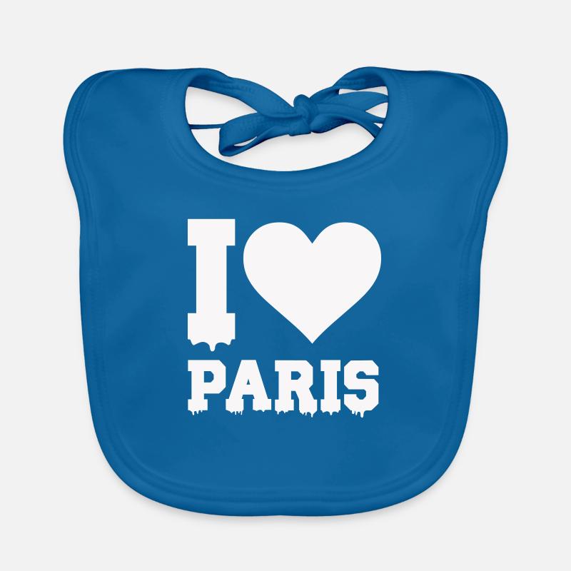 J’adore Paris - Bavoir bio Bébé - bleu paon