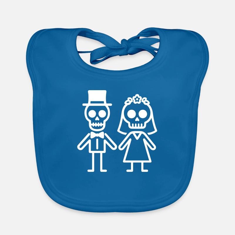 Couple Wedding Skeleton Organic Baby Bibs