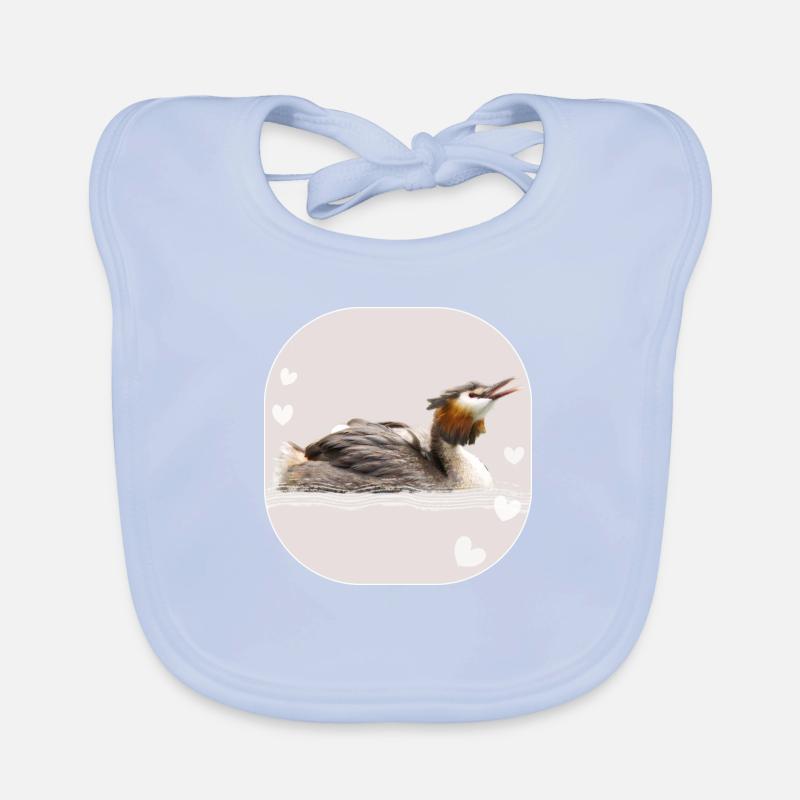Great crested grebe Organic Baby Bibs
