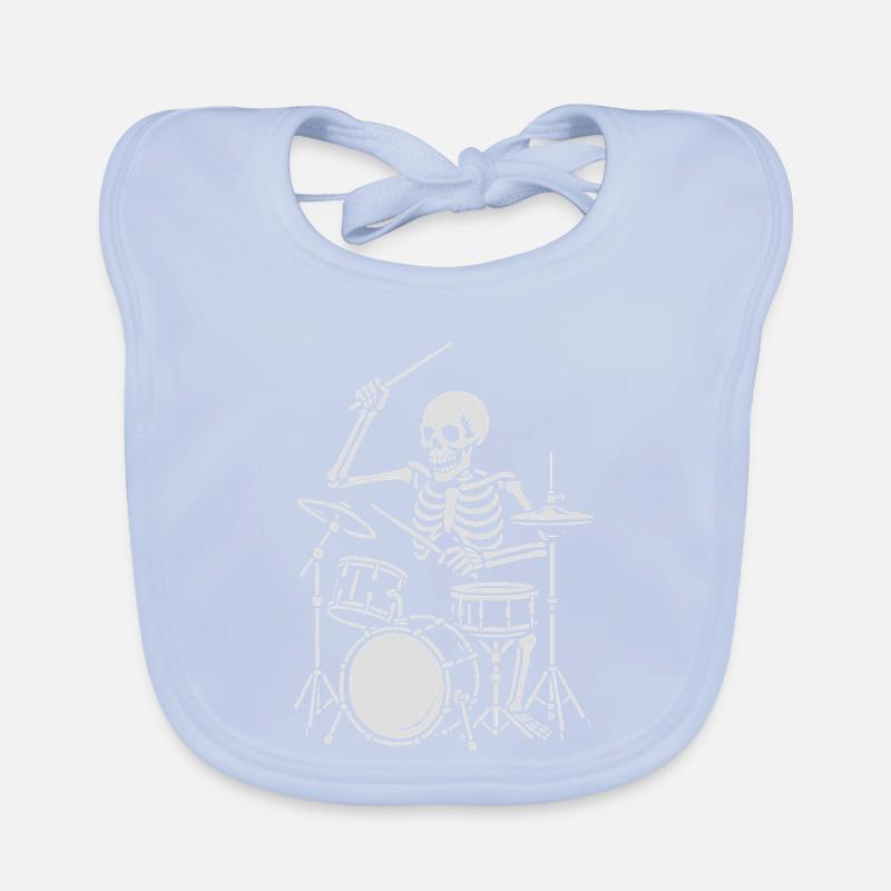 Skeleton Drummer auf der Bühne Baby Bio-Lätzchen