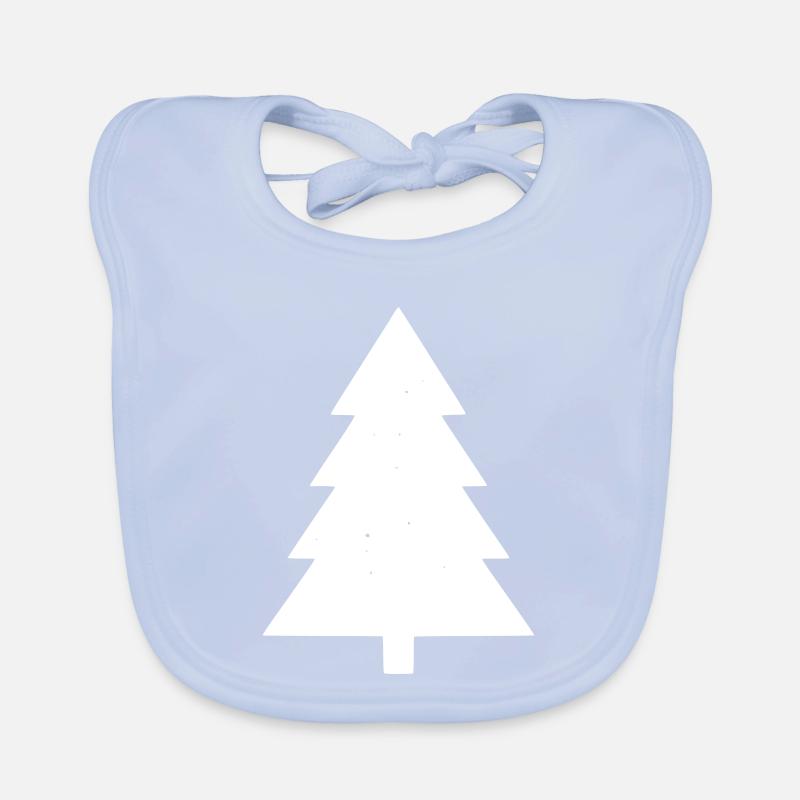 Minimalist Christmas Tree Icon Vector Organic Baby Bibs