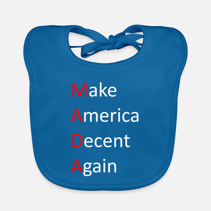 Make_America_Decent_Again - Organic Baby Bibs - peacock-blue